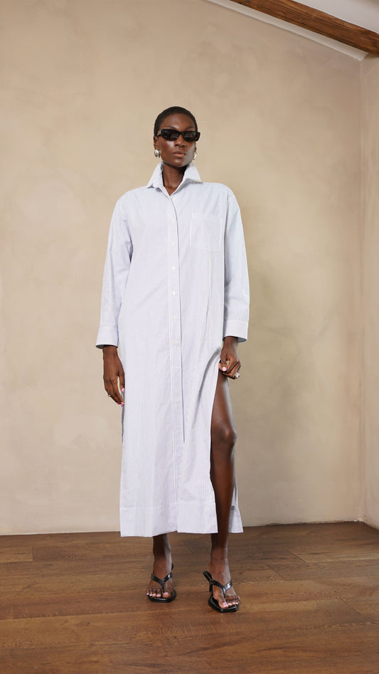 Leni Dress - Blue Stripe