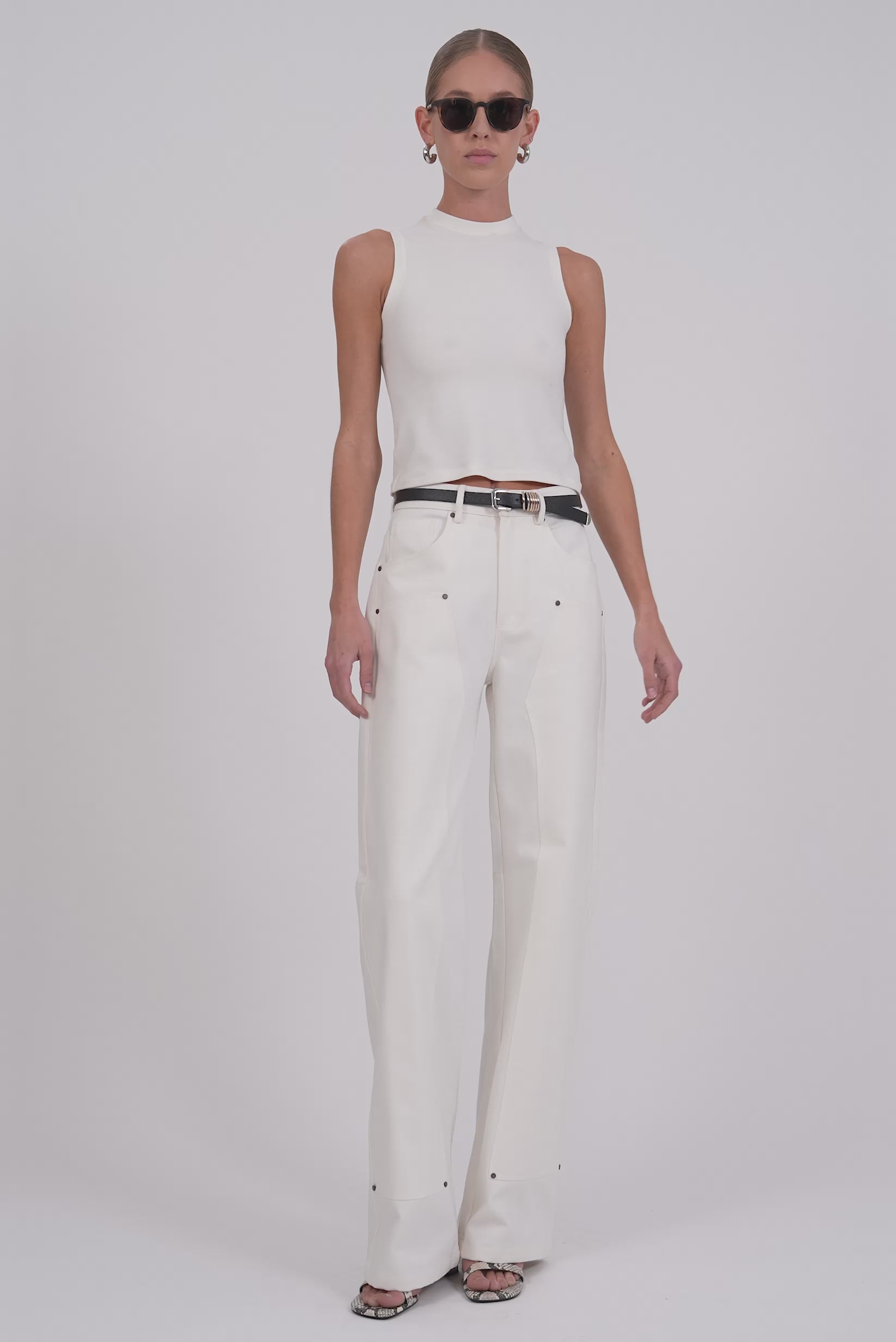 Lara Denim Pant - Ivory Pants Parentezi