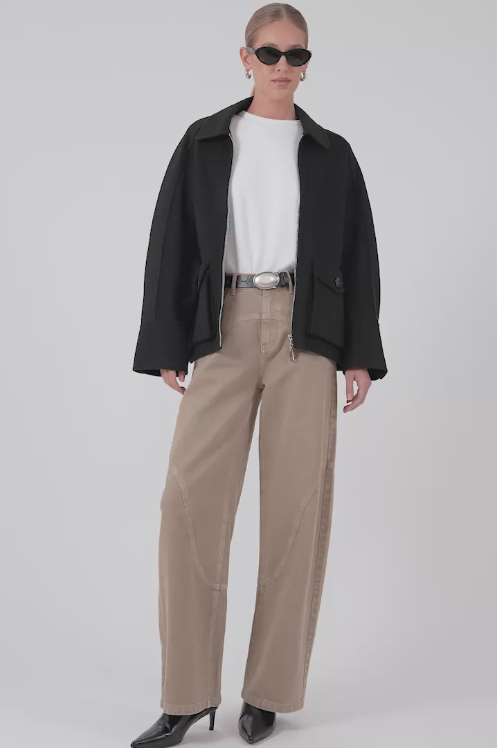 Aspen Fringe Wool Jacket - Black Blazer Parentezi
