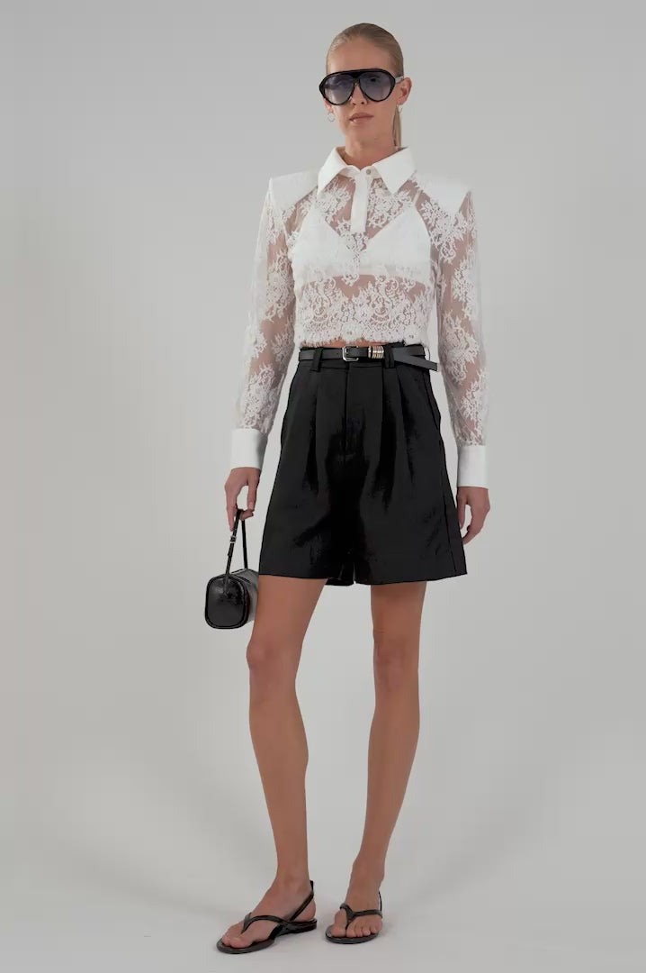 Deme Lace Polo - White Tops Parentezi