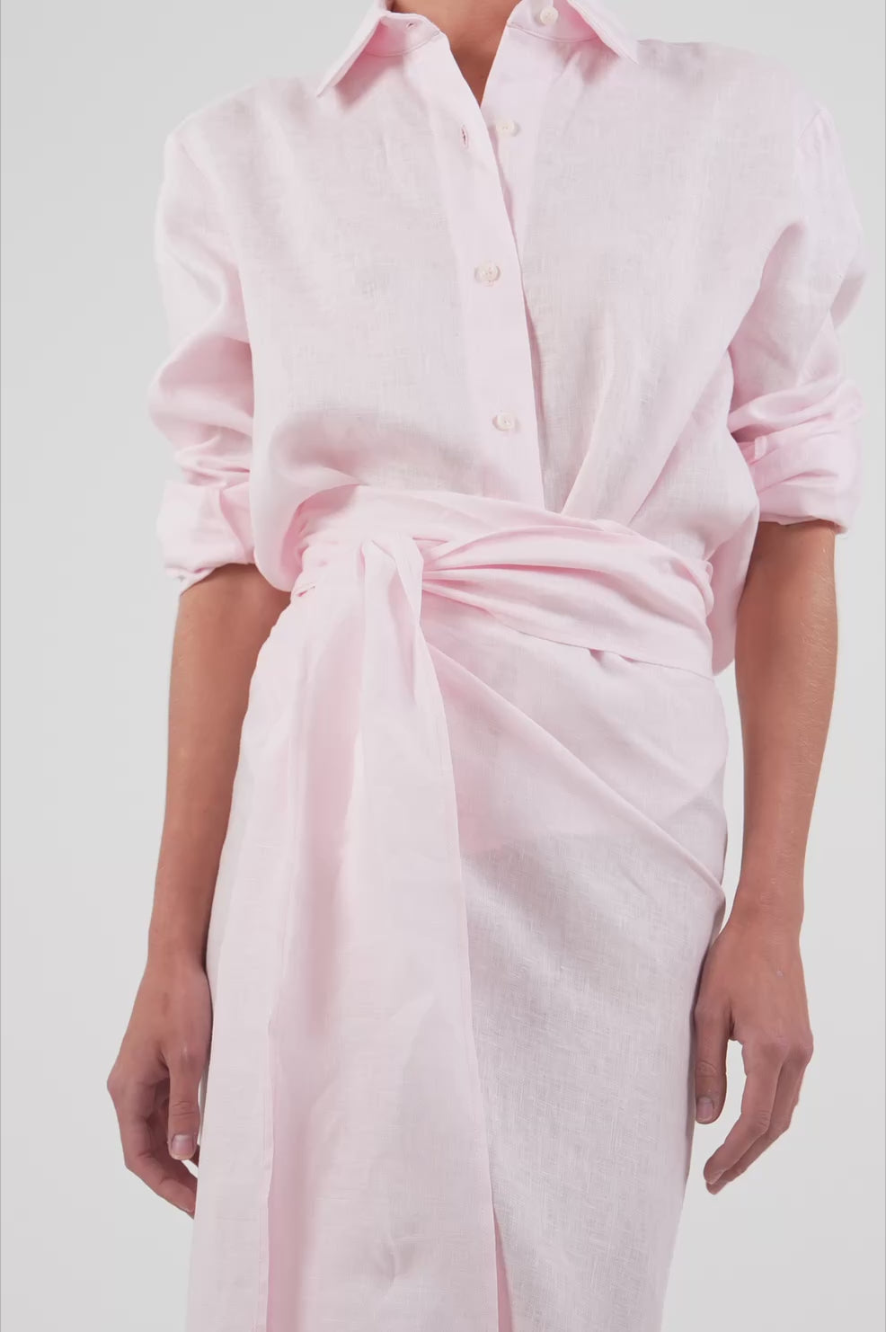 Drew Linen Shirt -Soft Pink Tops Parentezi