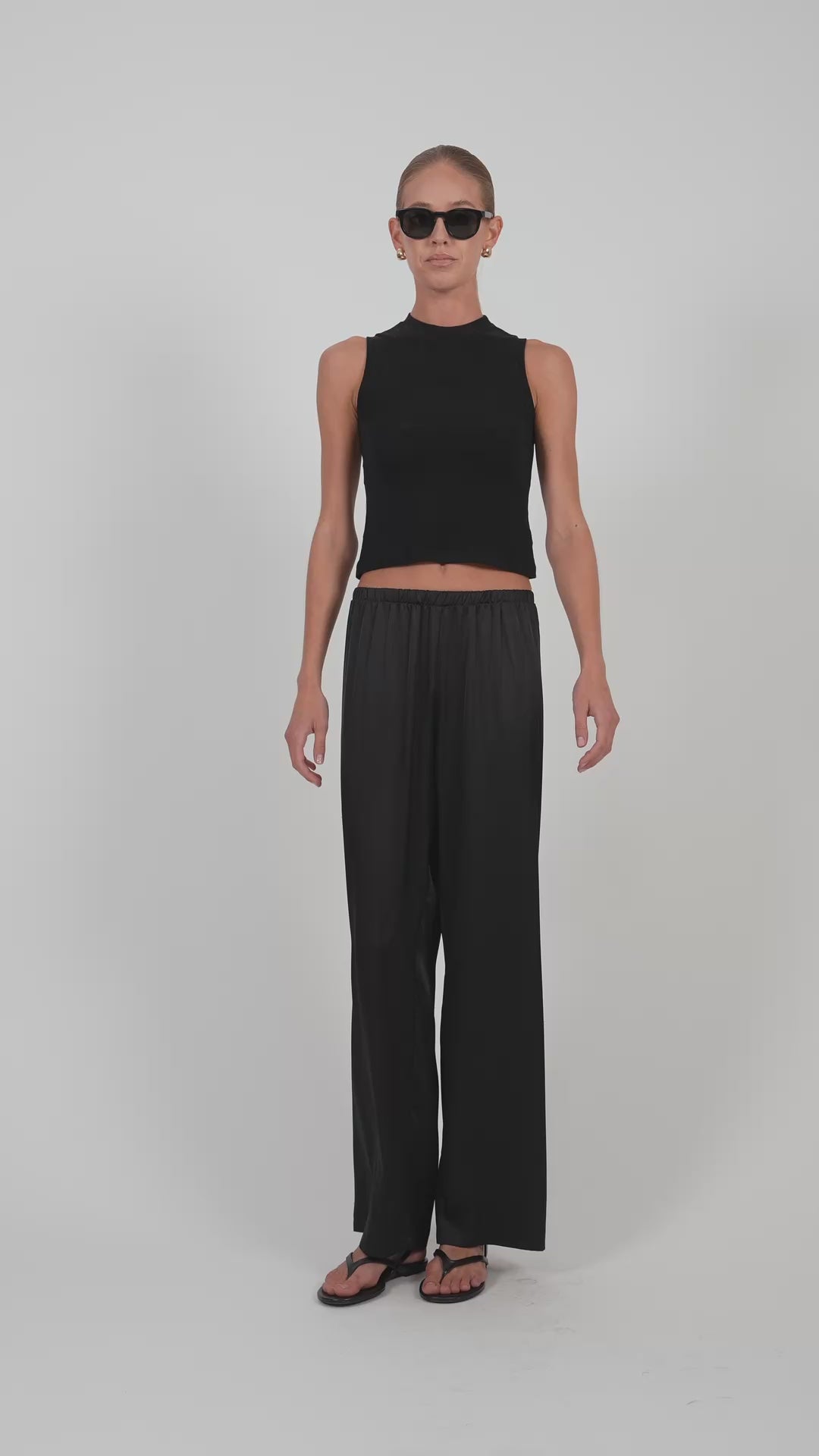 Clara Satin Pant -Black BOTTOMS Parentezi