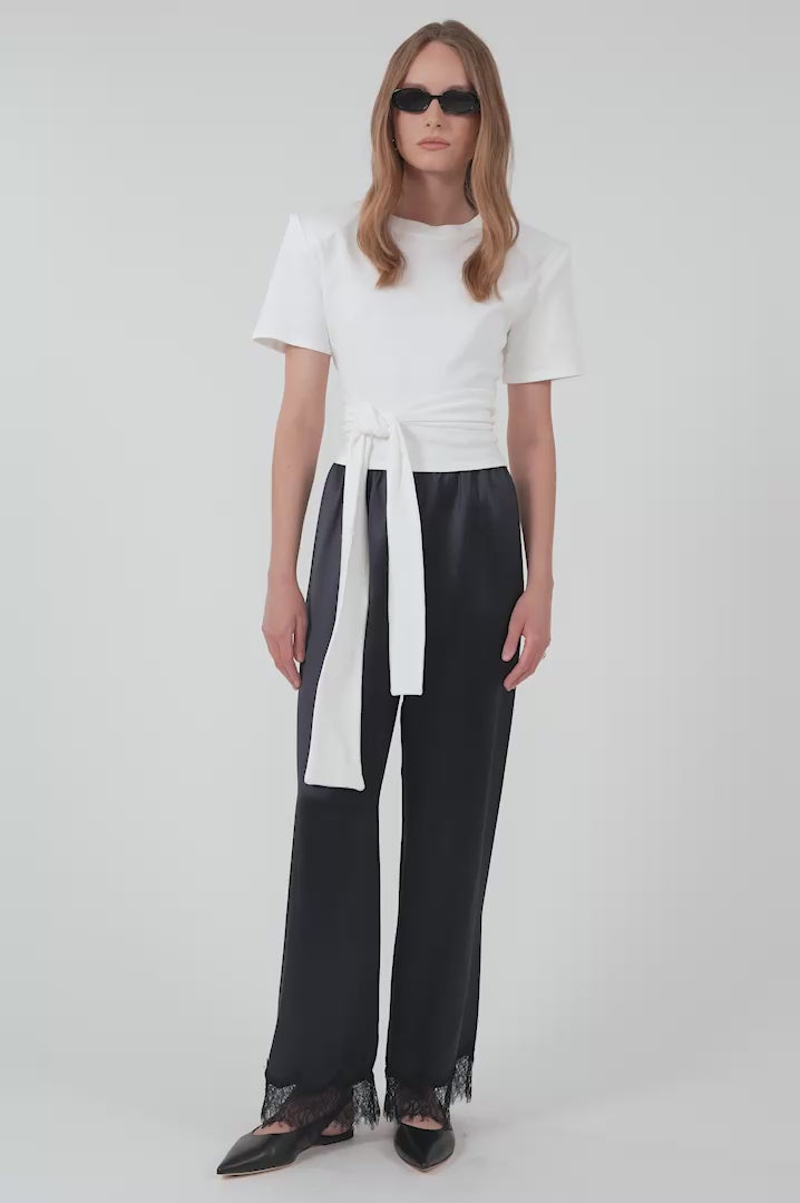 Leonie Wrap Tee - White Tops Parentezi