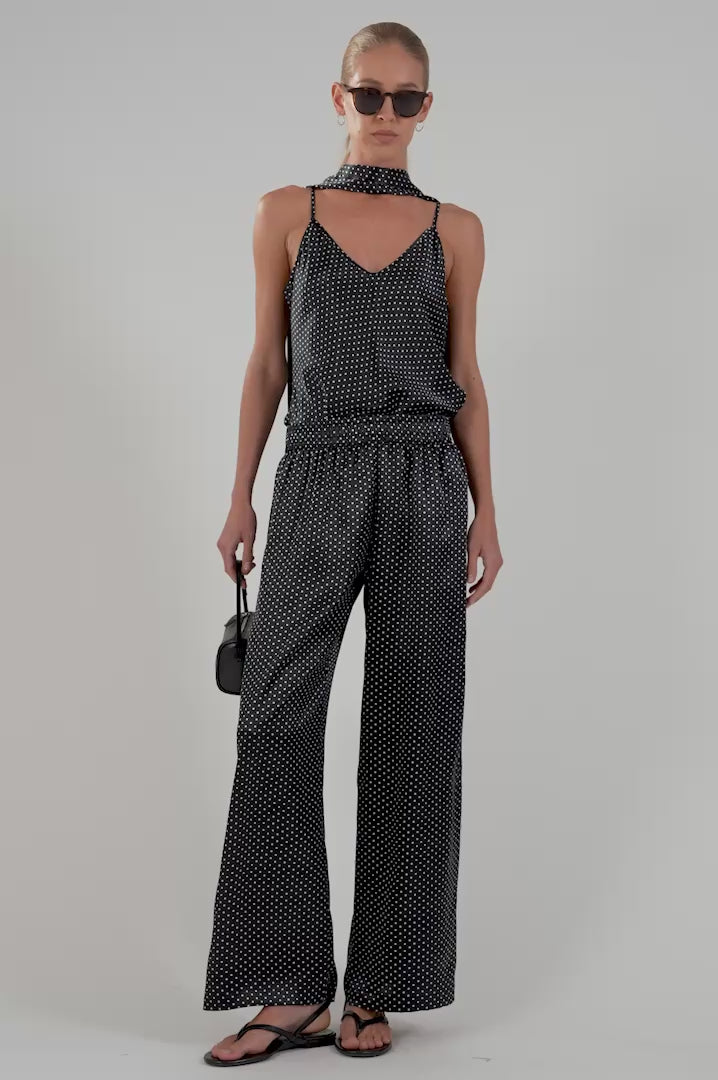 Silk Polka Dot Pants Tops Parentezi