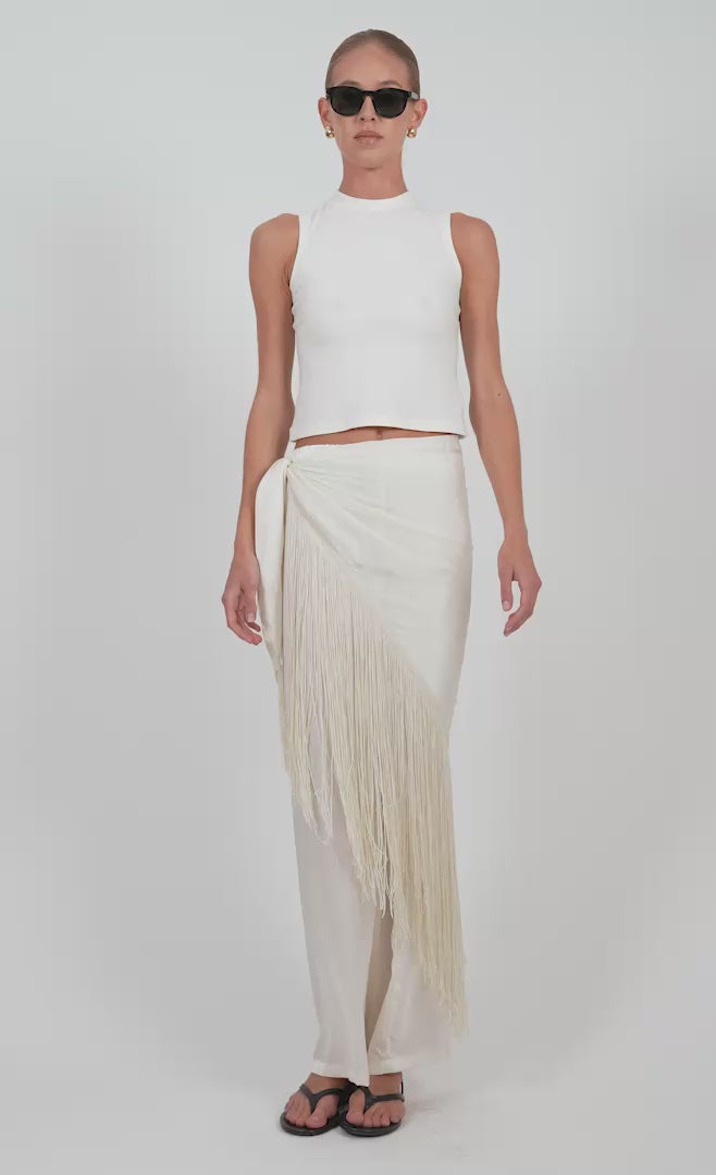 Cannes Fringe Pareo - Ivory Accessories Parentezi