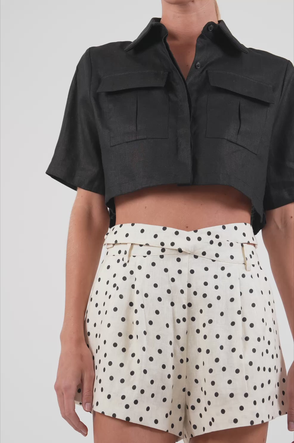 Polka Dot Linen Shorts BOTTOMS Parentezi