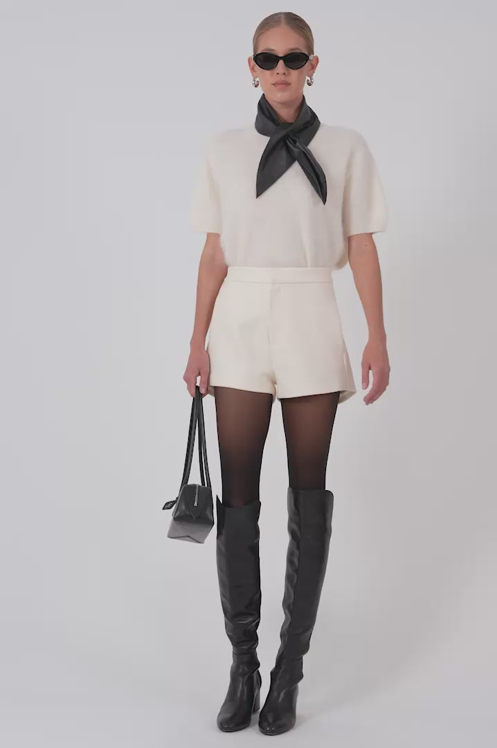 Savannah Cashmere Tee - White Tops Parentezi