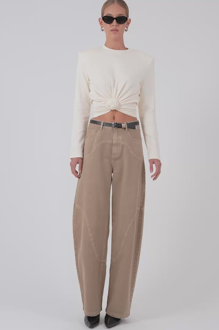 Wren Denim Pants - Khaki BOTTOMS Parentezi