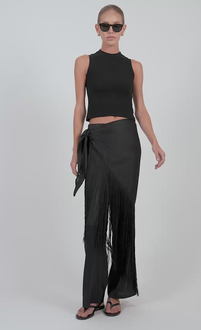 Cannes Fringe Pareo - Black Accessories Parentezi
