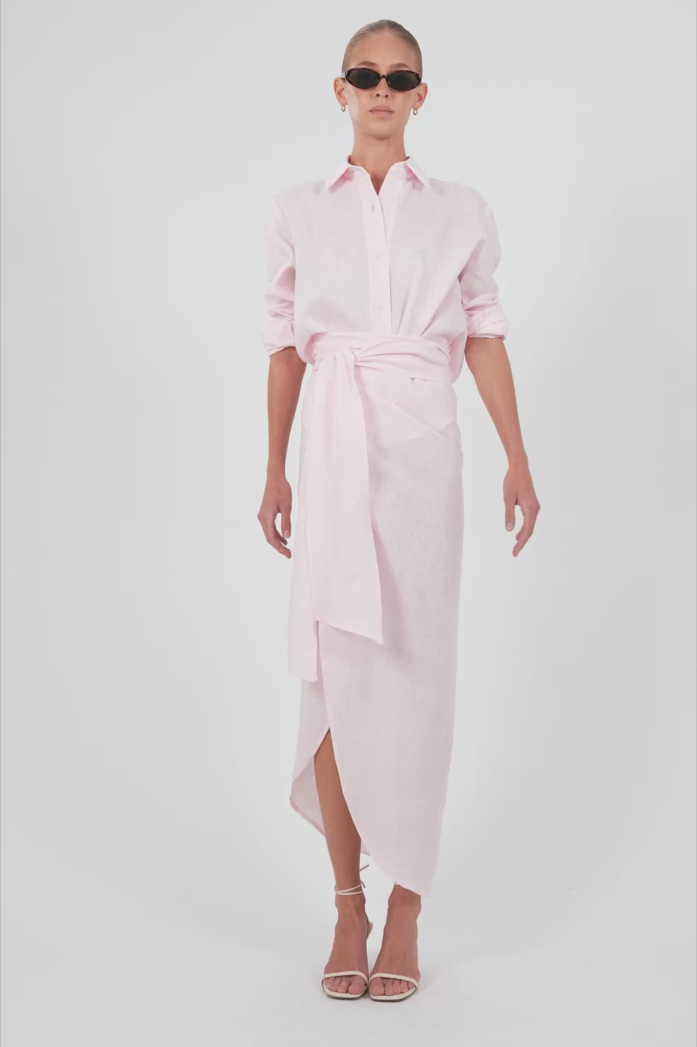 Playa Linen Pareo - Soft Pink Tops Parentezi