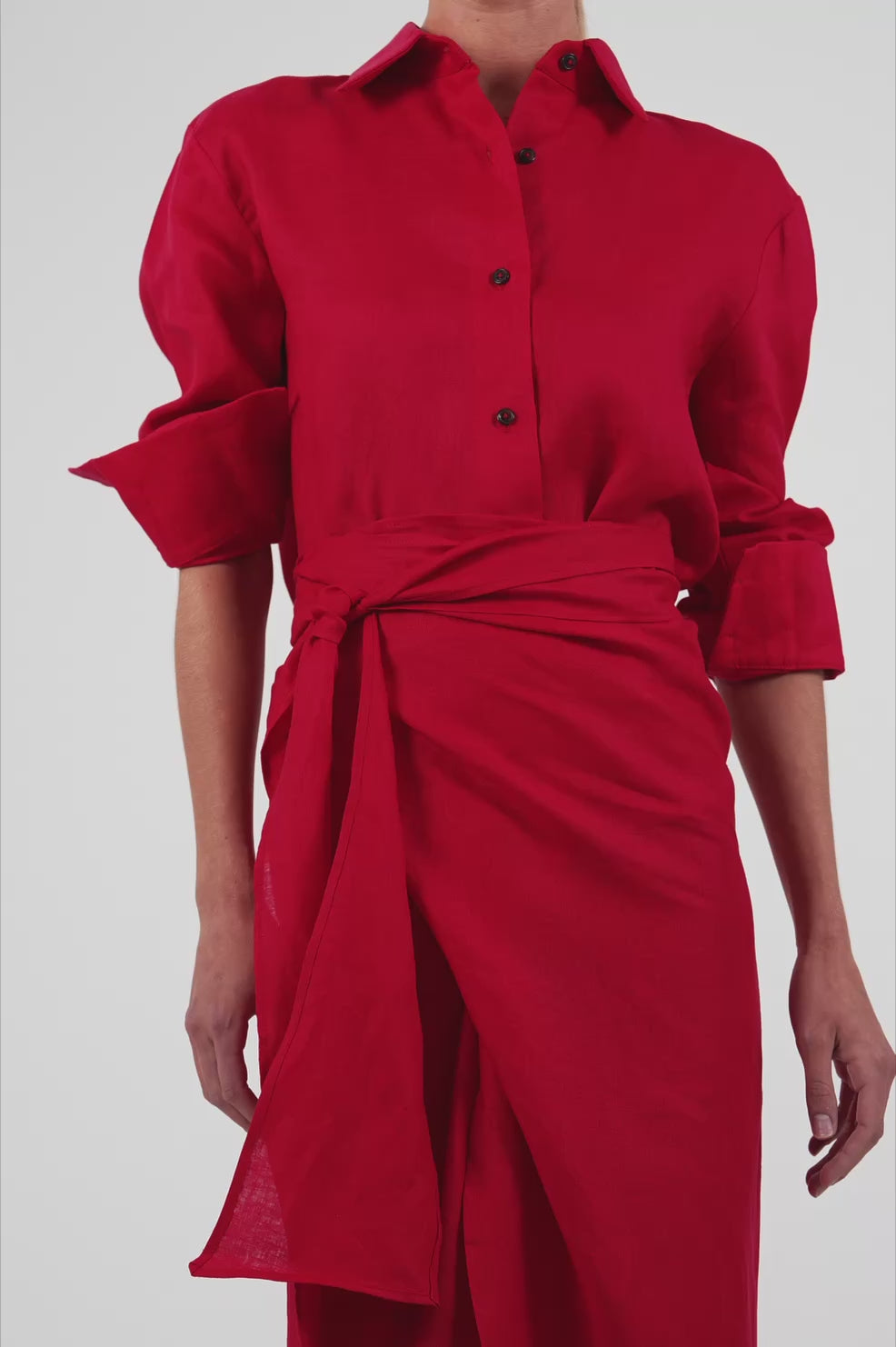 Playa Linen Pareo - Red BOTTOMS Parentezi