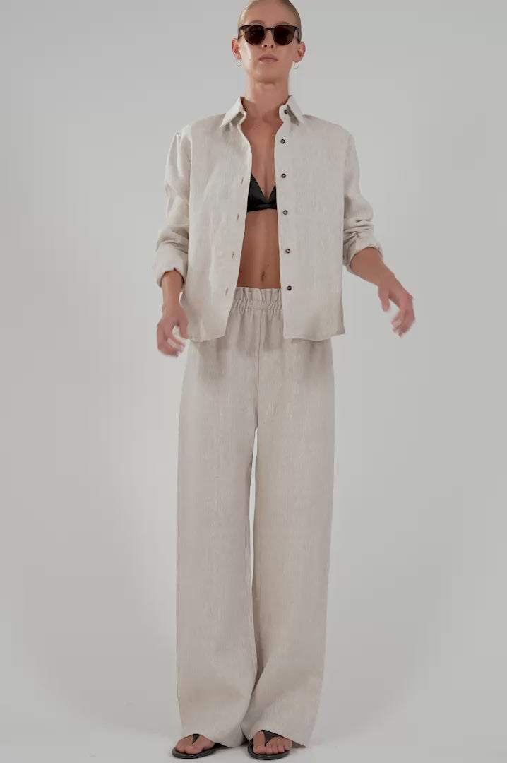 Amanda Linen Pant - Oat BOTTOMS Parentezi
