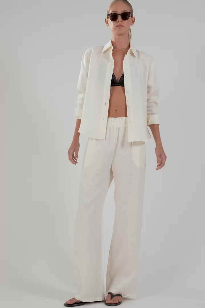 Drew Linen Shirt - Vanilla Tops Parentezi