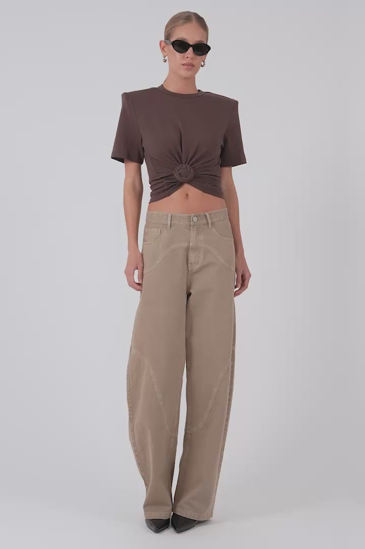 May Knot Tee - Chocolate Tops Parentezi