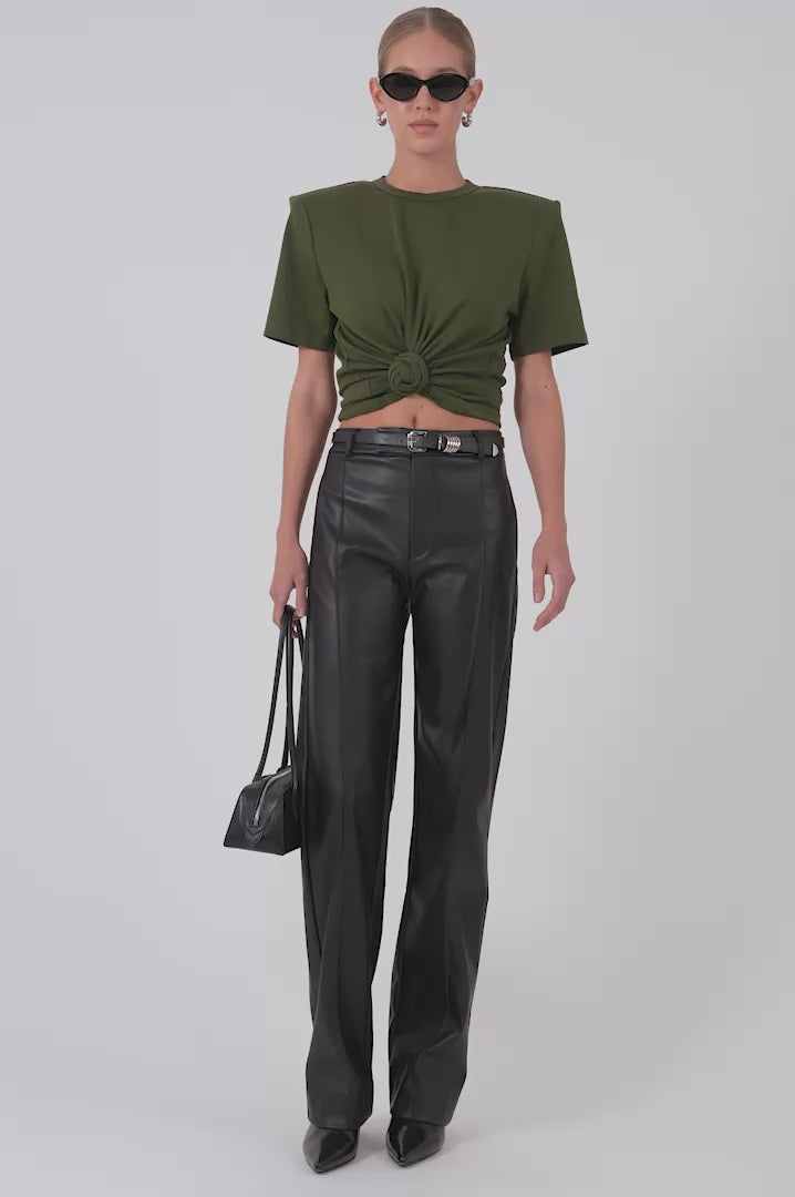 May Knot Tee - Olive Tops Parentezi