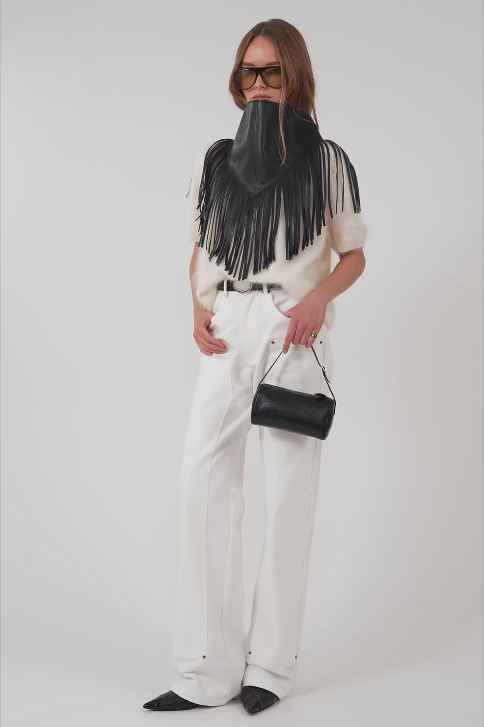 Leather Bandana Fringe Belt BOTTOMS Parentezi