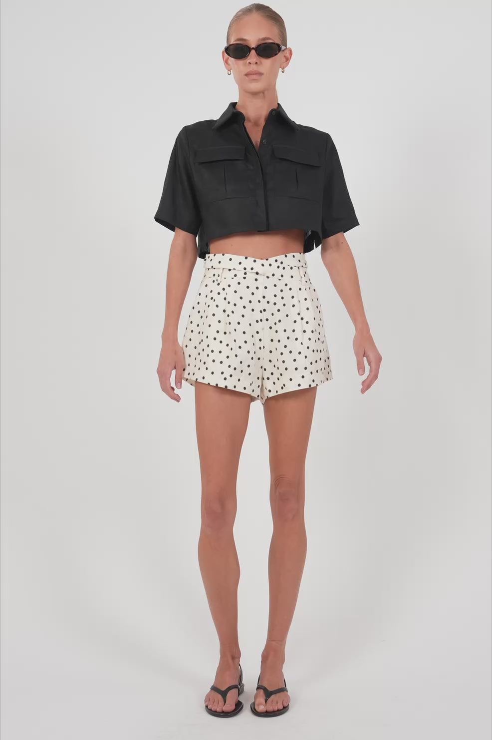 Polka Dot Linen Shorts BOTTOMS Parentezi