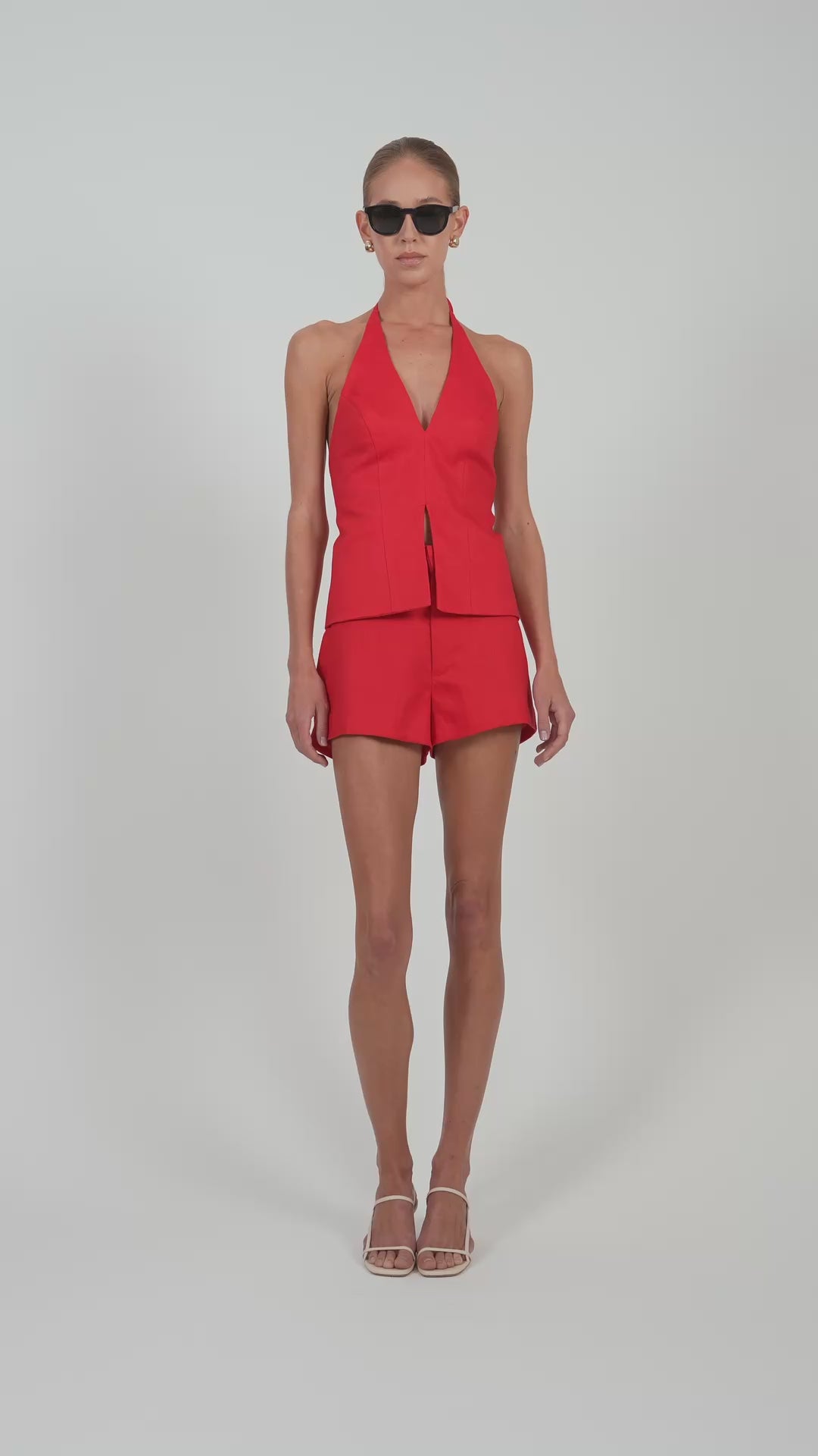 Rose Linen Top - Red Tops Parentezi
