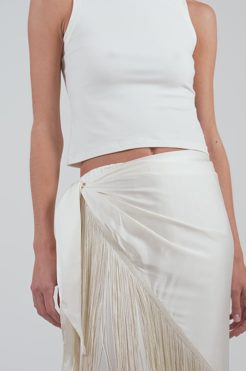 Cannes Fringe Pareo - Ivory Accessories Parentezi
