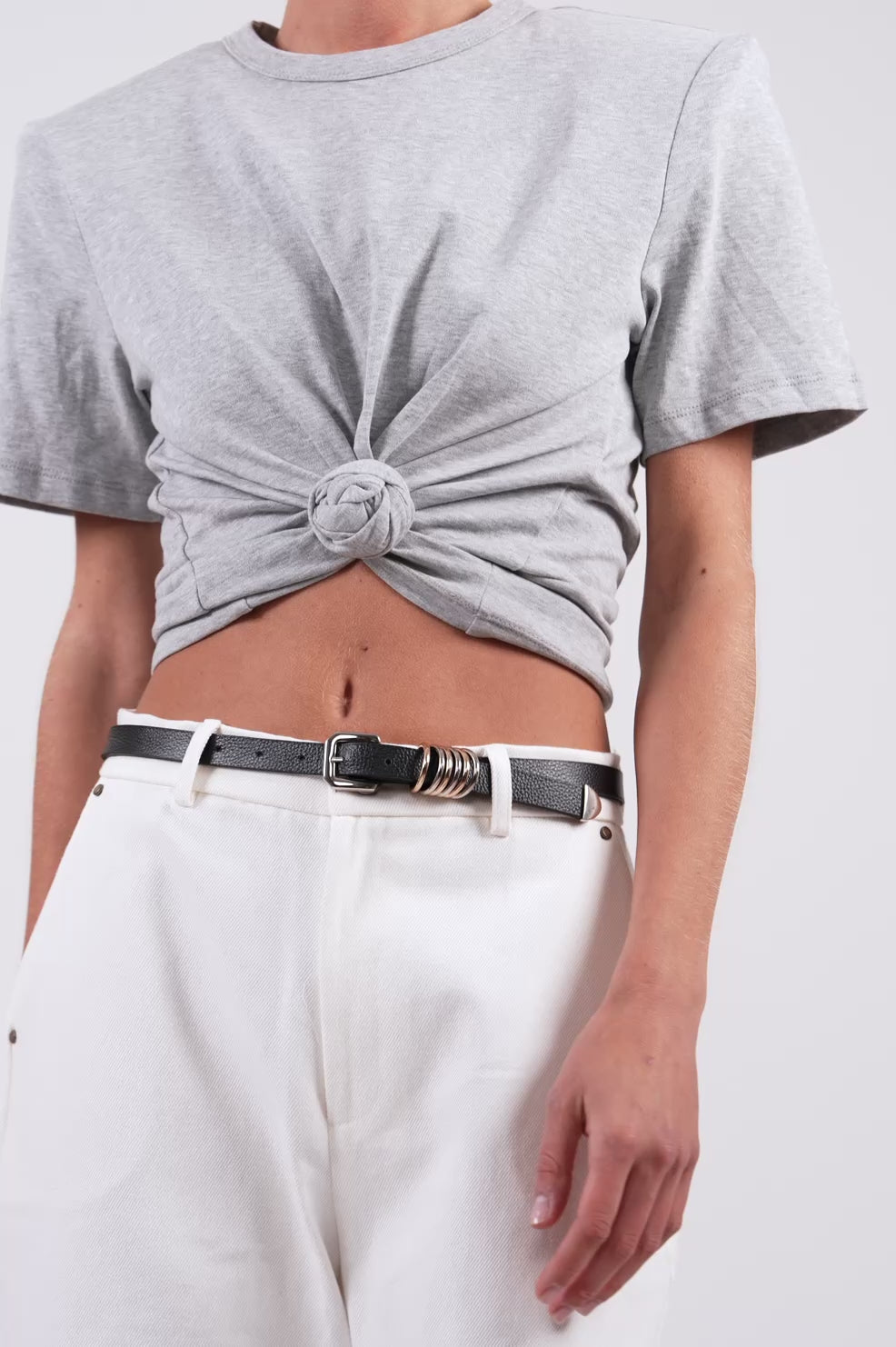 May Knot Tee - Grey Tops Parentezi