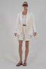 Vivienne Linen Fringe Blazer - White Blazer Parentezi