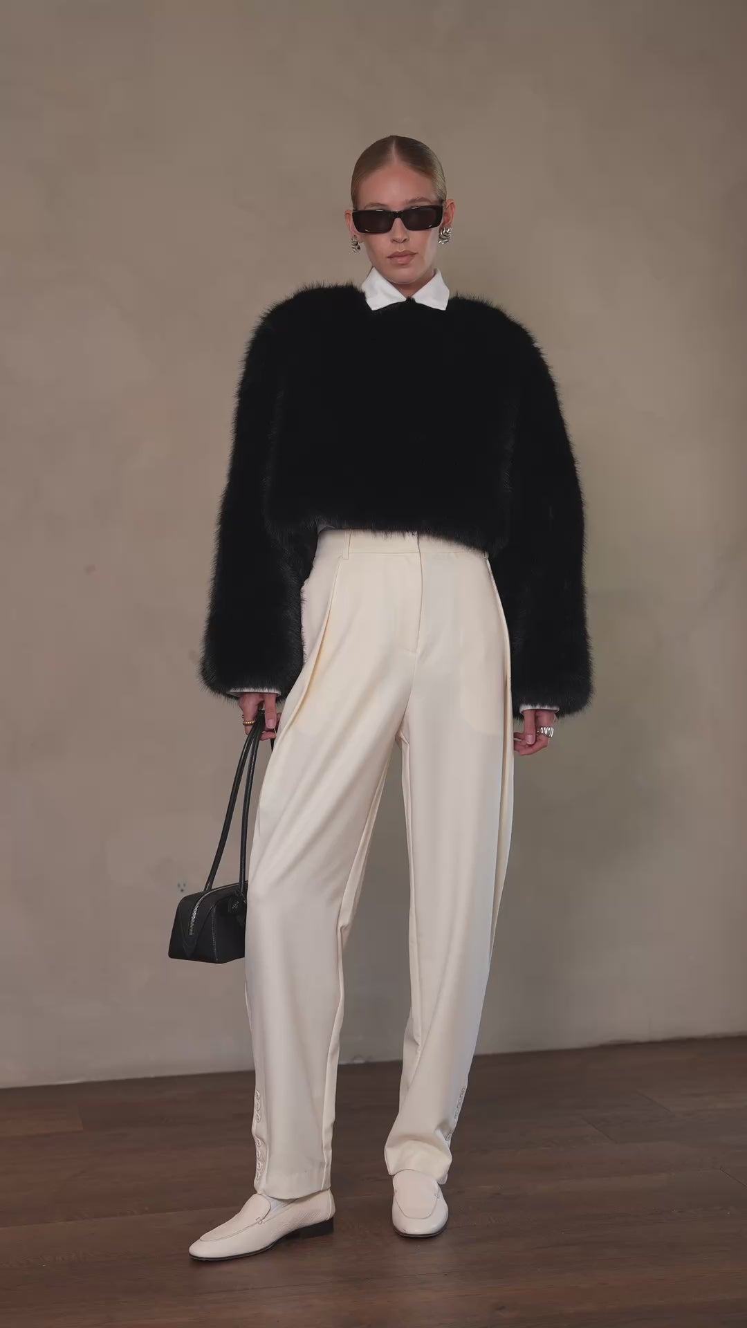 Lucienne Faux Fur Sweater - Black Sweaters Parentezi