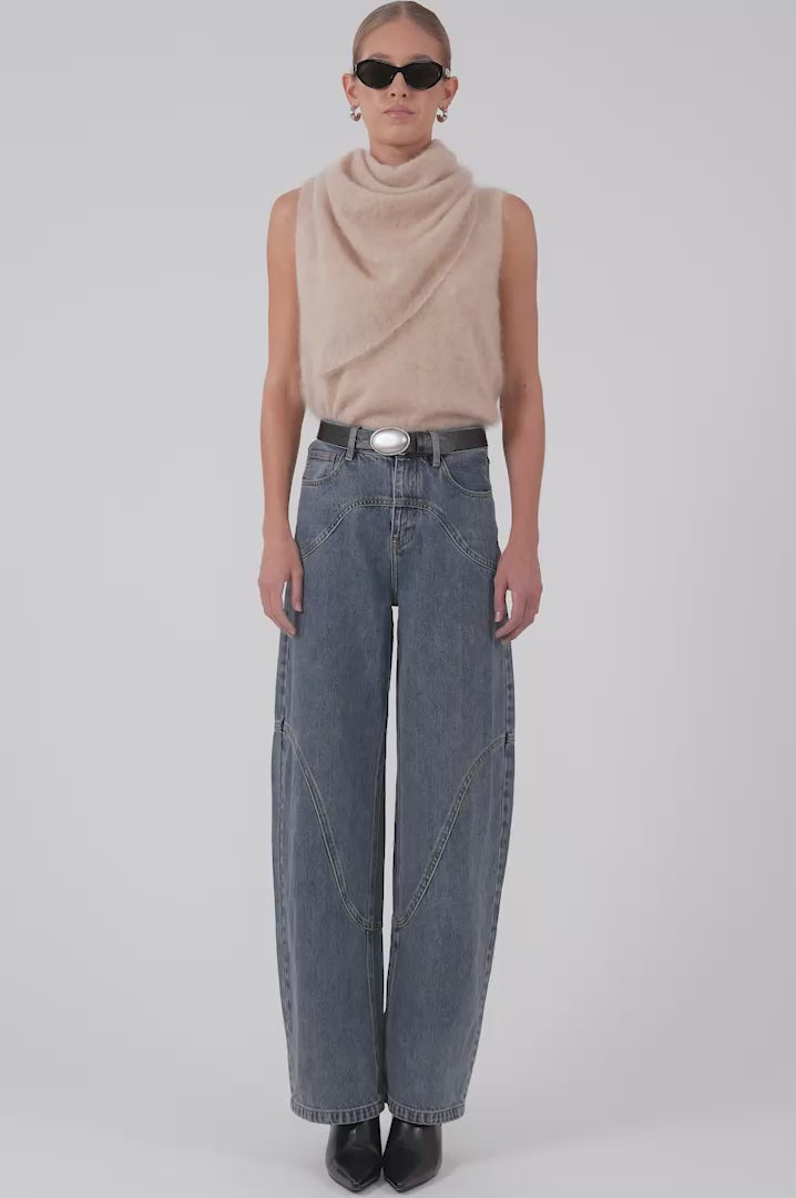 Sutton Cashmere Tank - Camel Tops Parentezi