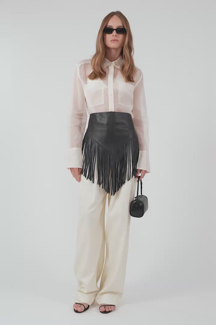 Leather Bandana Fringe Belt BOTTOMS Parentezi