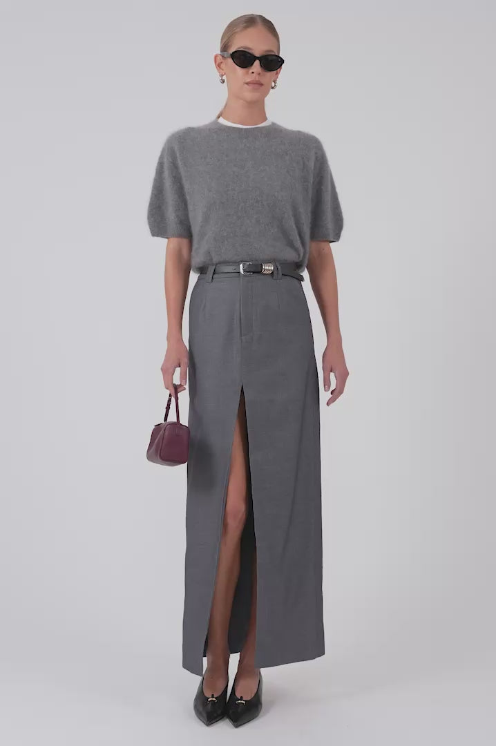Savannah Cashmere Tee - Grey Tops Parentezi