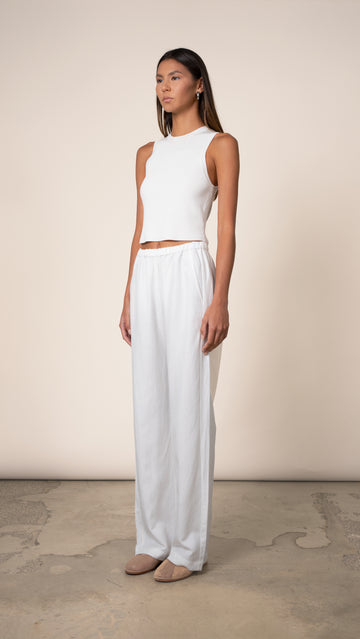 The Travel Pant - White BOTTOMS Parentezi
