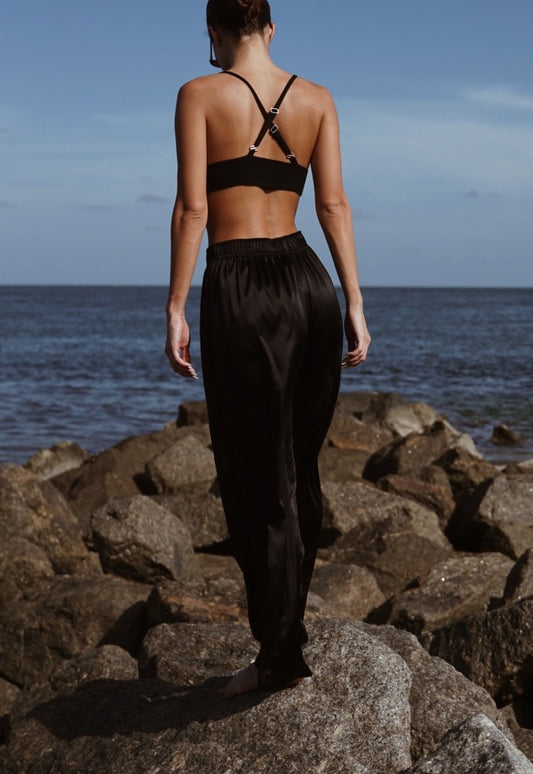 SILK PANTS - BLACK