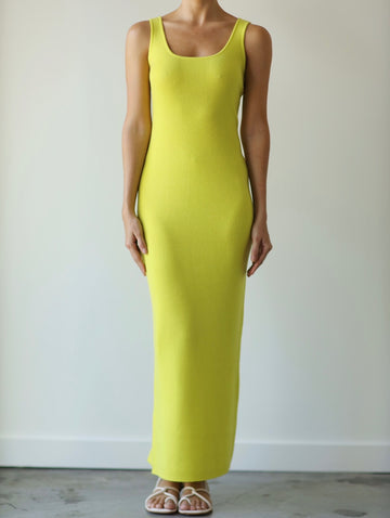Cashmere Maxi Dress - Neon Yellow